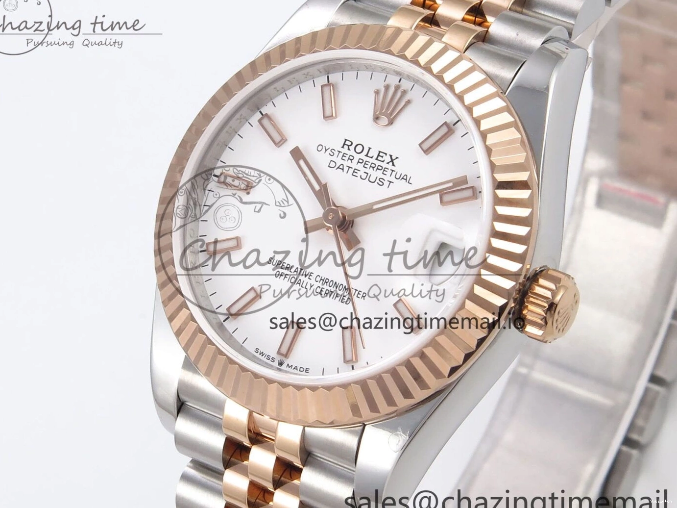 SS Bracelet Edition Dial White Best GMF 31 on RG 278271 DateJust Steel 1:1 A2824 Jubilee Stick 904L 1221